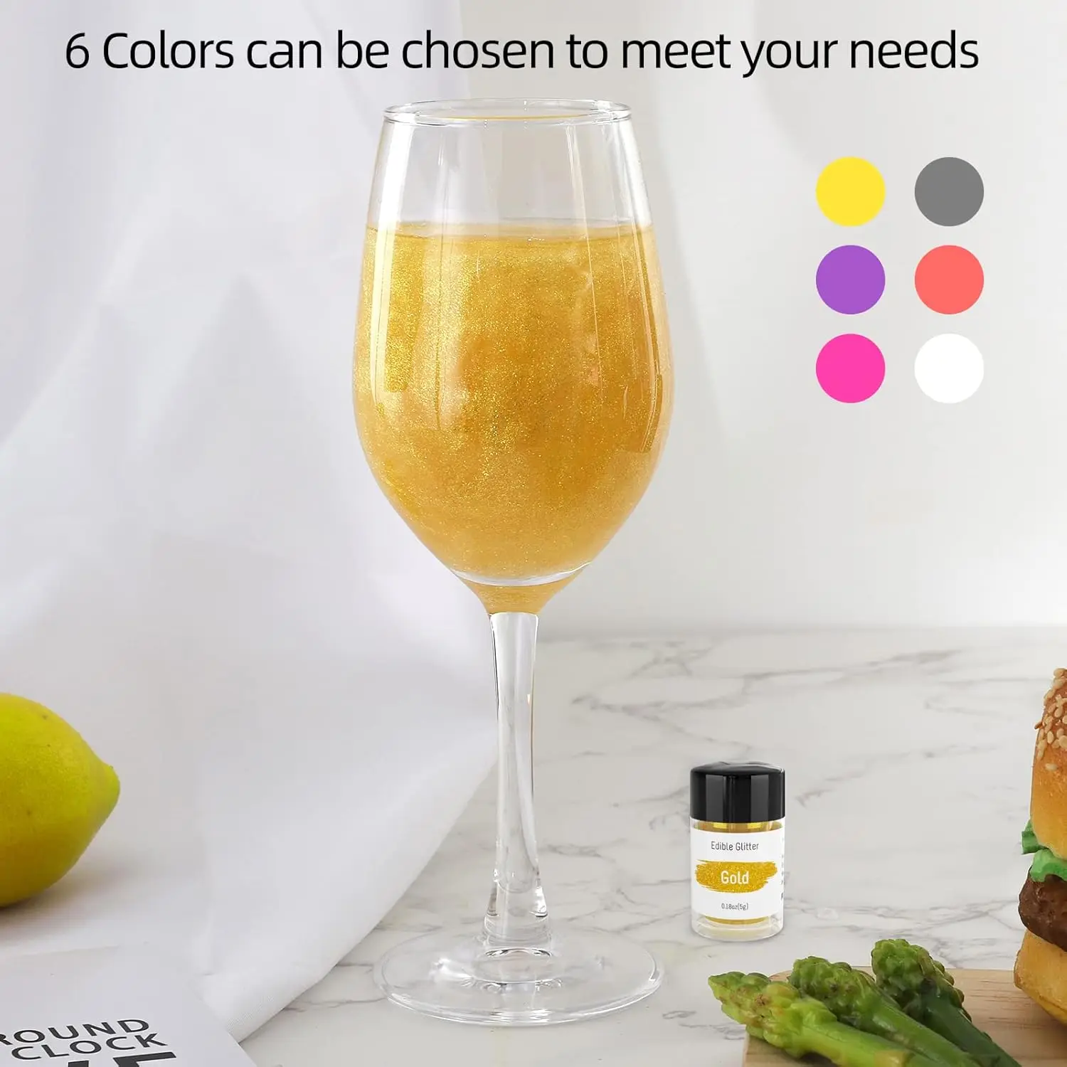 High concentration shimmer Food Grade Sparkle Pearl Luster Dust Edible Baking Glitter for Drink  Decoration cocktail