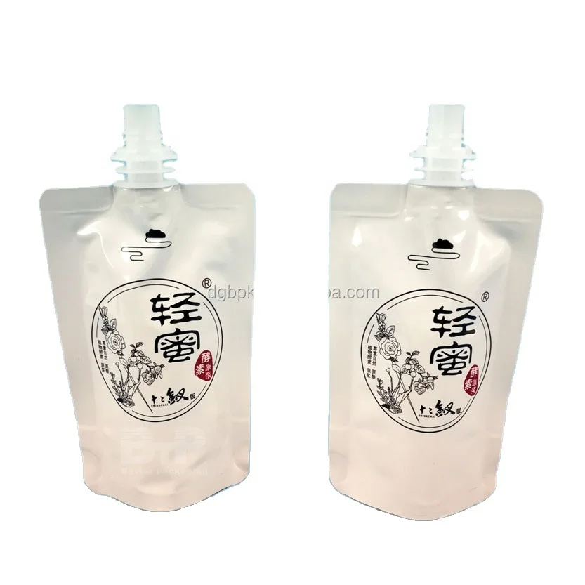 Custom pouch Laminated Mylar bags and Spout Top For Beverage Packaging Bag For Juice Milk Shampoo Face Facial Cream