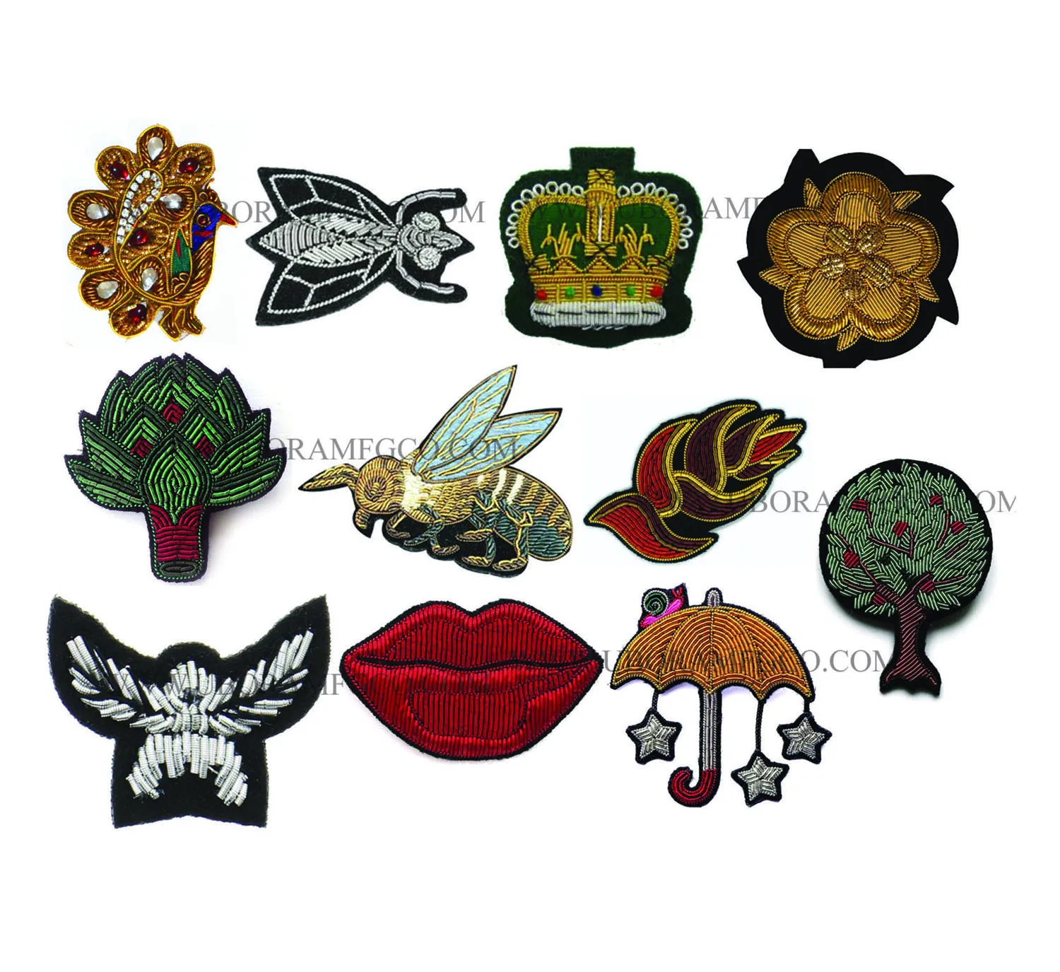 Hand Embroidery Bullion Brooches Manufacturer China Bullion Wire Hand Embroidery Pin brooch