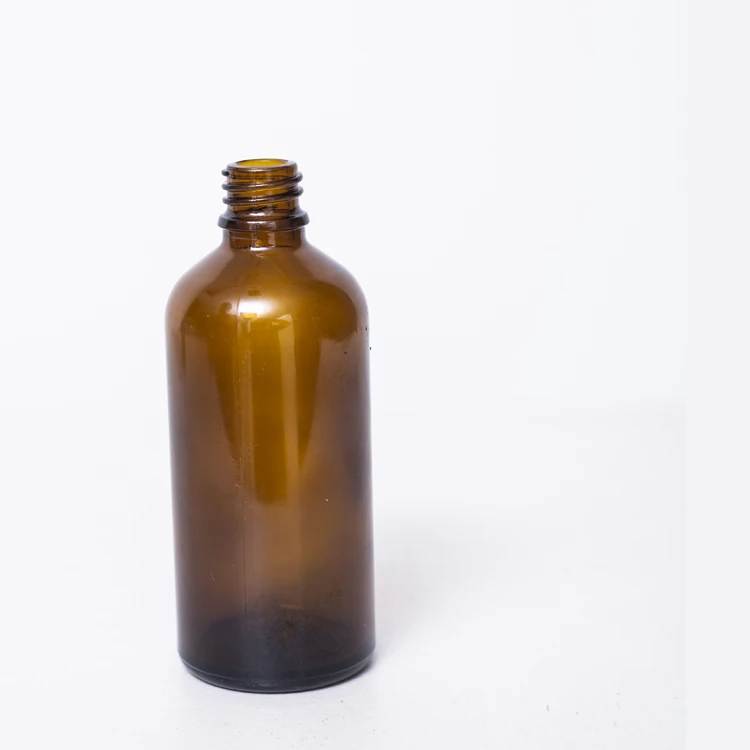 100 ml Empty Round Brown Glass Dropper Bottles