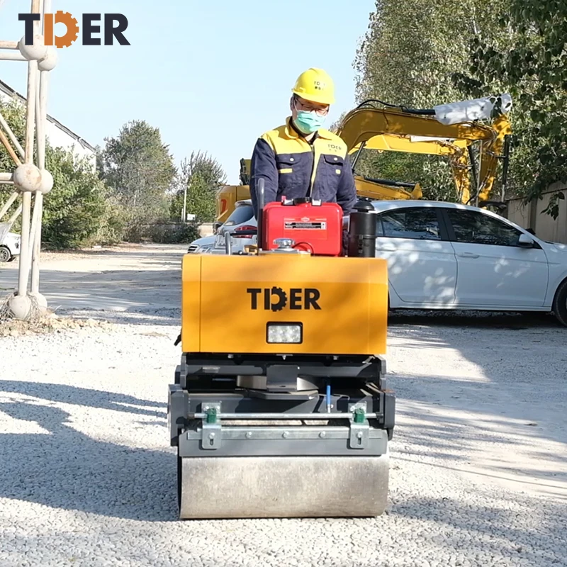 TDER innovative small road rollers 0.8 ton vibratory new road construction equipment roller price