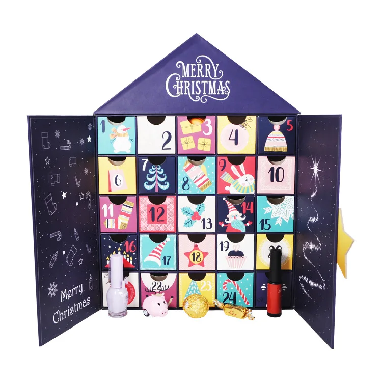 Empty Fidget Advent Calender Cardboard Packaging Box Calendrier De Lavent 24 Jours Christmas Advent Calender Box 25 Days
