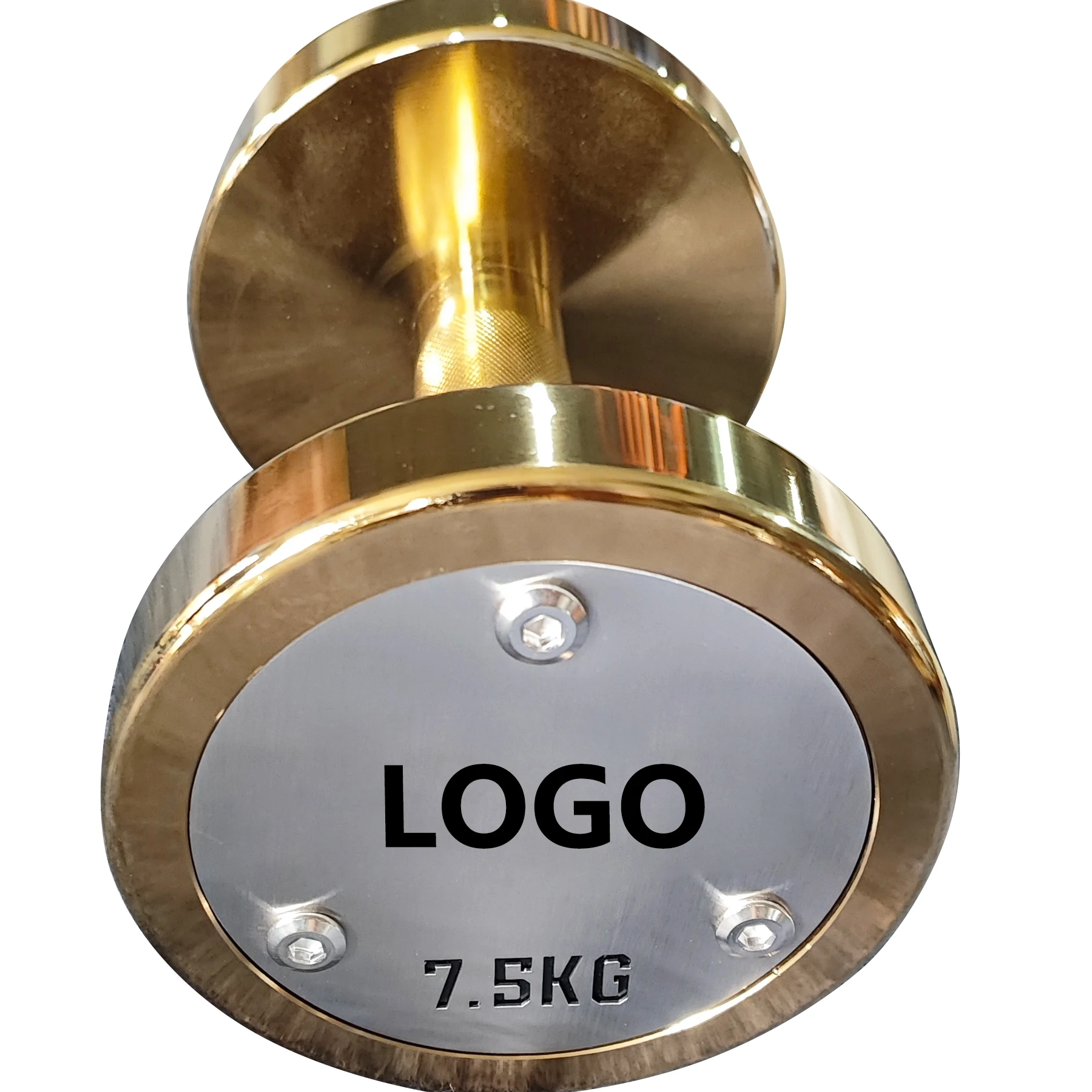 Factory cheap price 2.5kg to 100kg gold dumbell set customized logo chrome steel dumbbells free weights