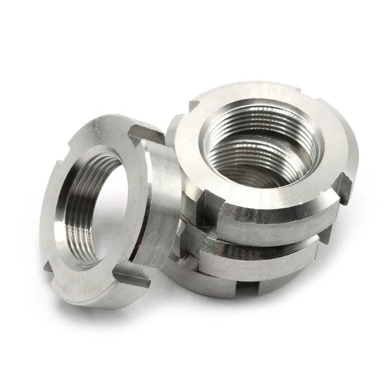 
SUS304 DIN 981 KM Locknuts Round Slotted Shaft Nuts 