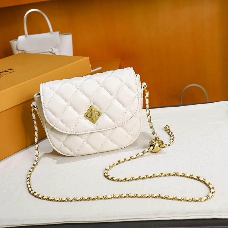 2021 новые вышитые кольцо-Проверено сумка с цепочкой для женщин с фиксирующей кнопкой