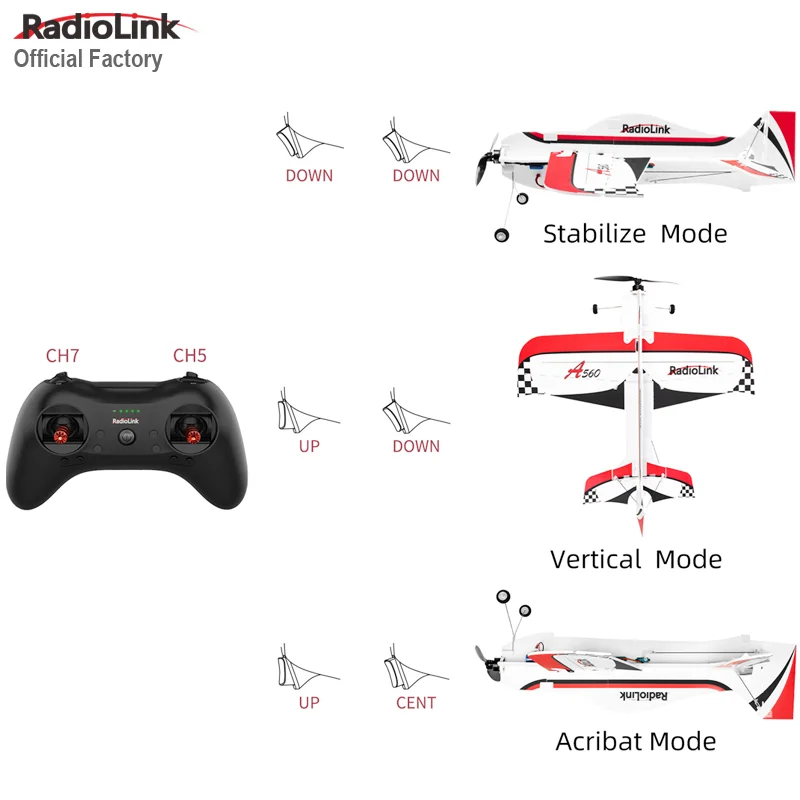 2.4GHz Radiolink A560 3D Aerobatics RC Fixed Wing Drone with Remote Controller 4KM Flight Portable Package