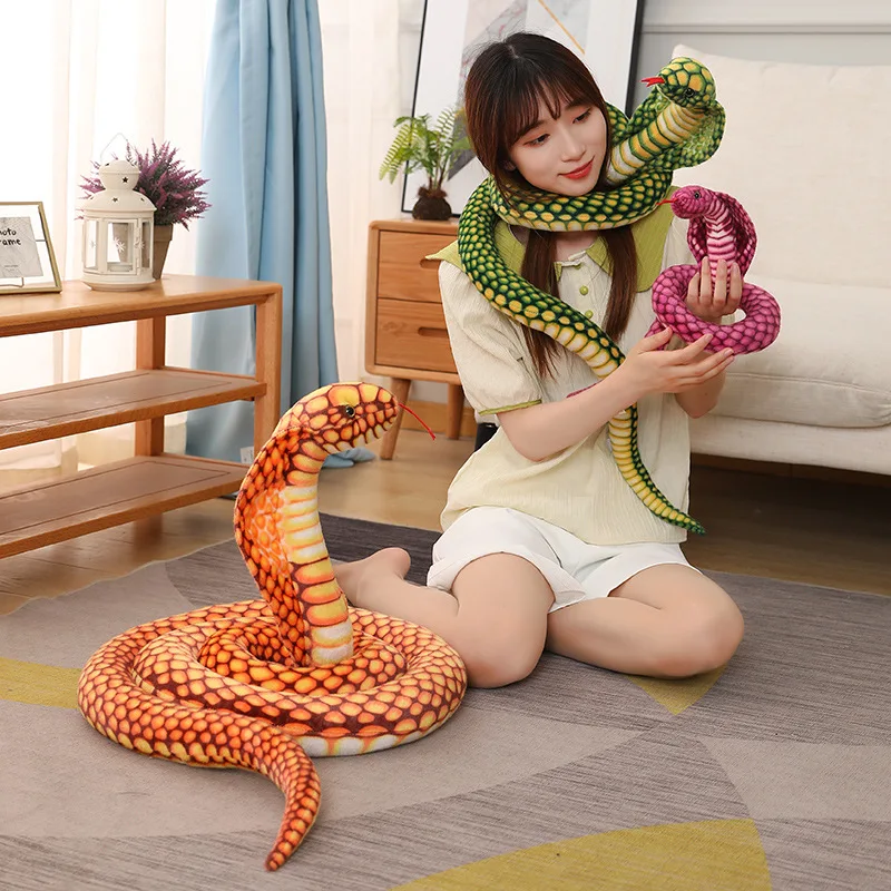 PlushToy животные Заводская распродажа индивидуальная эмулирующая змея дикая с мягкой кожей многоцветная плюшевая игрушка-змея