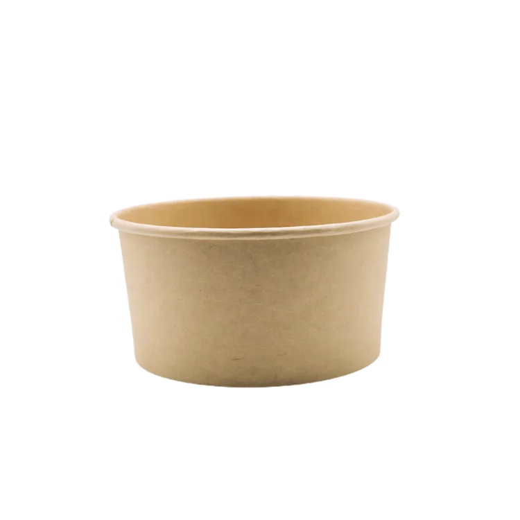 Hot Selling Manufacturer Disposable Popular Custom Logo Printed Paper Bowl With Lid Kraft Food Pla Salad Bowl With Servers