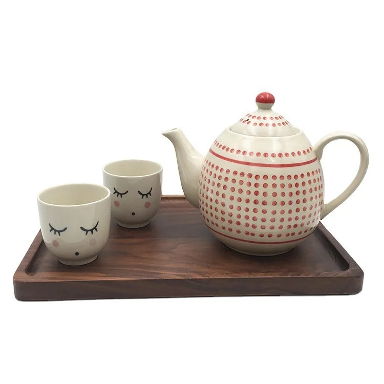 Wholesale Custom Ceramic Teapot And Cup Set Tea Set With Pot And Tray