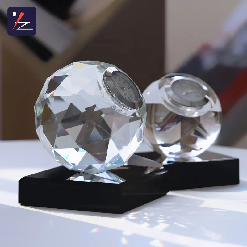 Fashion crystal clock, crystal desk clock, Crystal ball clock  Crystal ornaments   home decoration ornaments