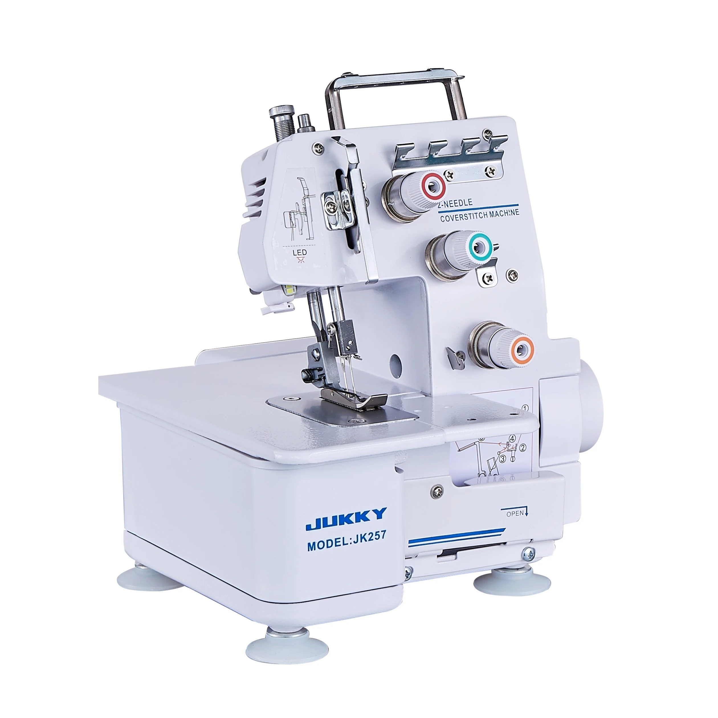 High Quality JUKKY JK-257 Household Overlock Sewing Machine for home use ew apparel machinery sewing double needle
