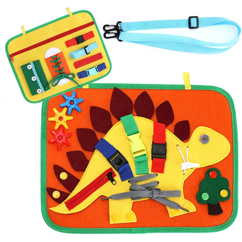 Early childhood education game cloth book felt education board children dressing learning board