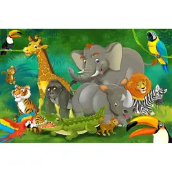 Jungle Animals Wall Mural  Kids Room Decoration Boys and Girls Nursery  Zoo Safari Adventure Wallpaper Tiger Lion Monkey