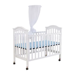 2022 New design product baby bed white wooden baby crib with net movable children cot