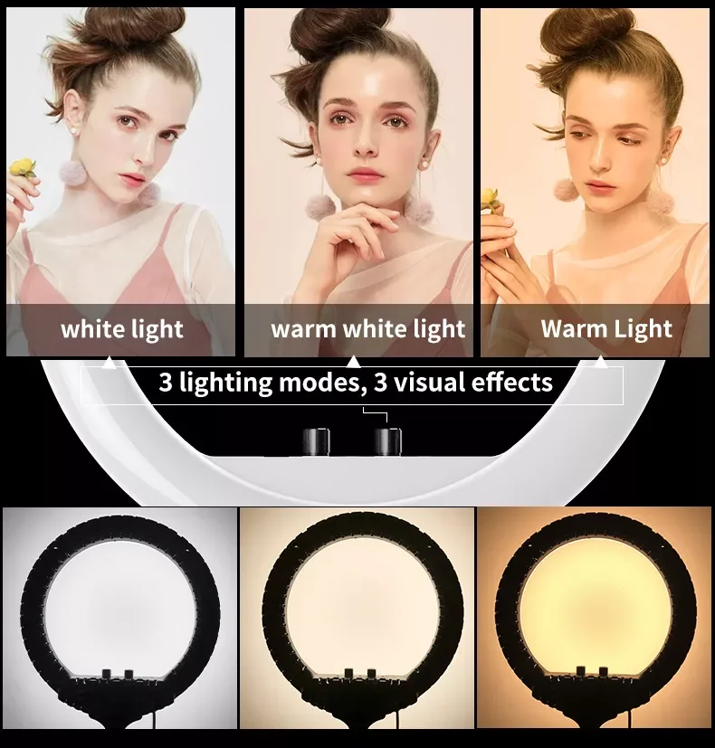 RL 14 Inch 36cm Led Selfie Ring Light 3 Phone Clips With Wireless Remote Videos Live Streaming Fill Light For Tiktok