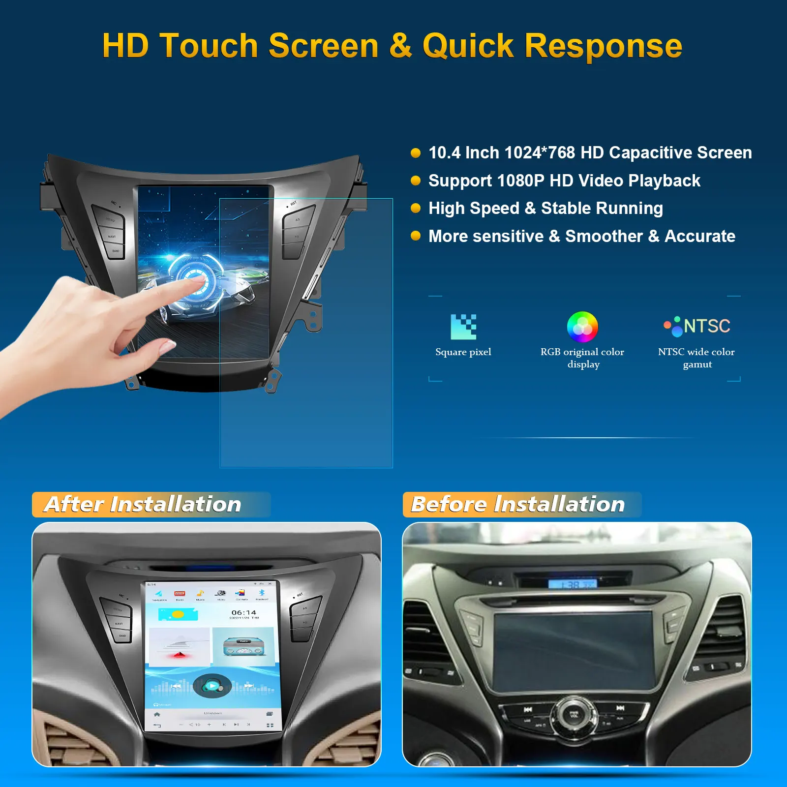 Qualcomm Snapdragon для HYUNDAI ELANTRA/MD 2011-Android Авто Радио стерео Мультимедийный видеоплеер навигация GPS Carplay