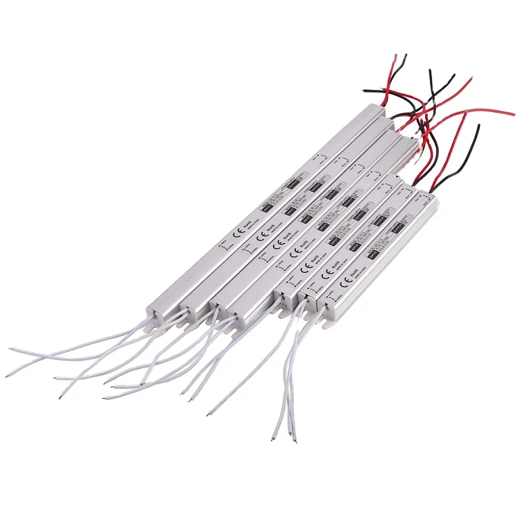 AC100-240V to DC 12V 24VDC Ultra Thin LED Strip Driver 18W 24W 36W 48W 60W 72W Slim LED Module Switching Power Supply Light Box