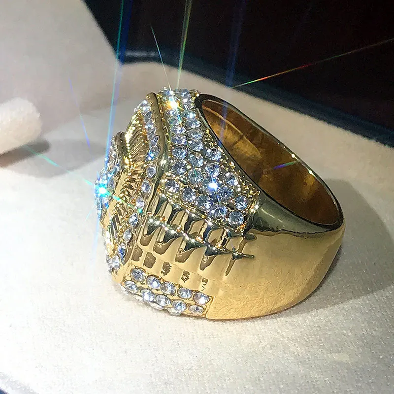 Новинка от DAICY модное недорогое украшение в стиле хип-хоп мужское Золотое кольцо с камнем новая модель