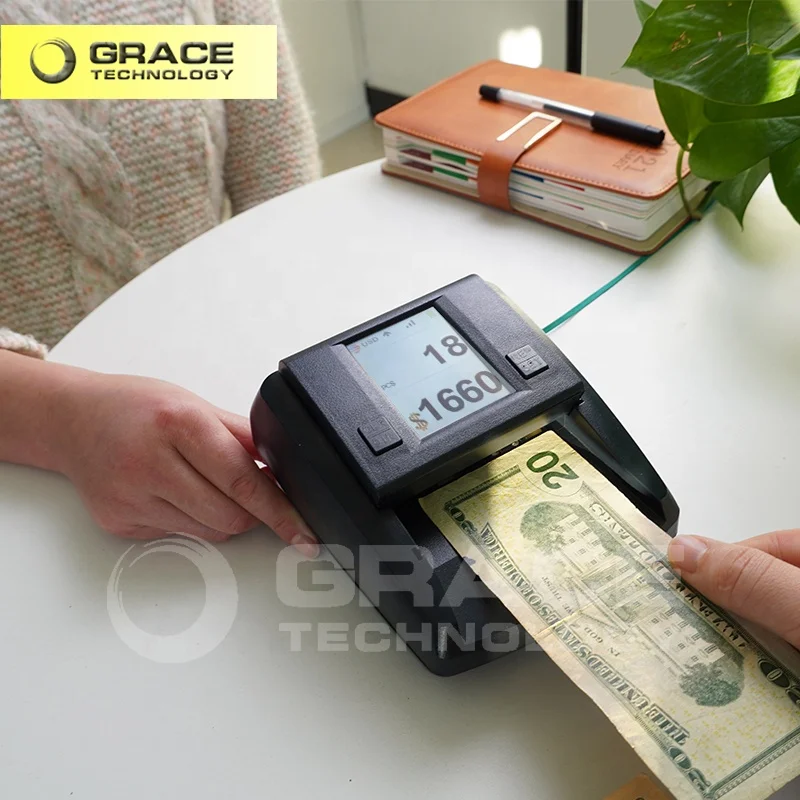 IR UV MG WM Money Detector Verify Authenticity of Banknotes Securities Documents Fake Money Detecting Machine