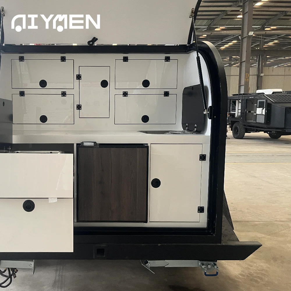 Luxury Mini Caravan for Off-Road Adventures Fiberglass Aluminium Overland Camping Utility Trailer for Outdoor Recreation Travel