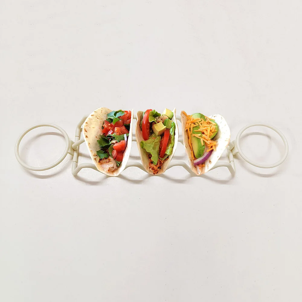 Taco Holder Stands Packs Large Taco Tray Plates Holds Up to 3 Tacos Each PP Health Material With 2 Cake Holder
