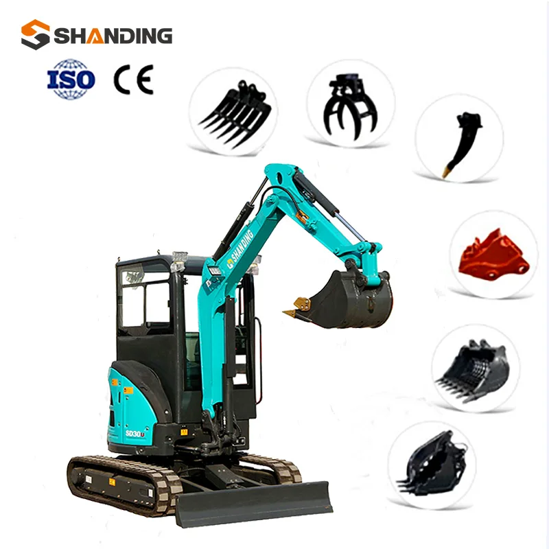 SHANDING SD30U 3-х тонный мини-экскаватор с накатанной головкой дробилка ковш для экскаватора Малый экскаватор