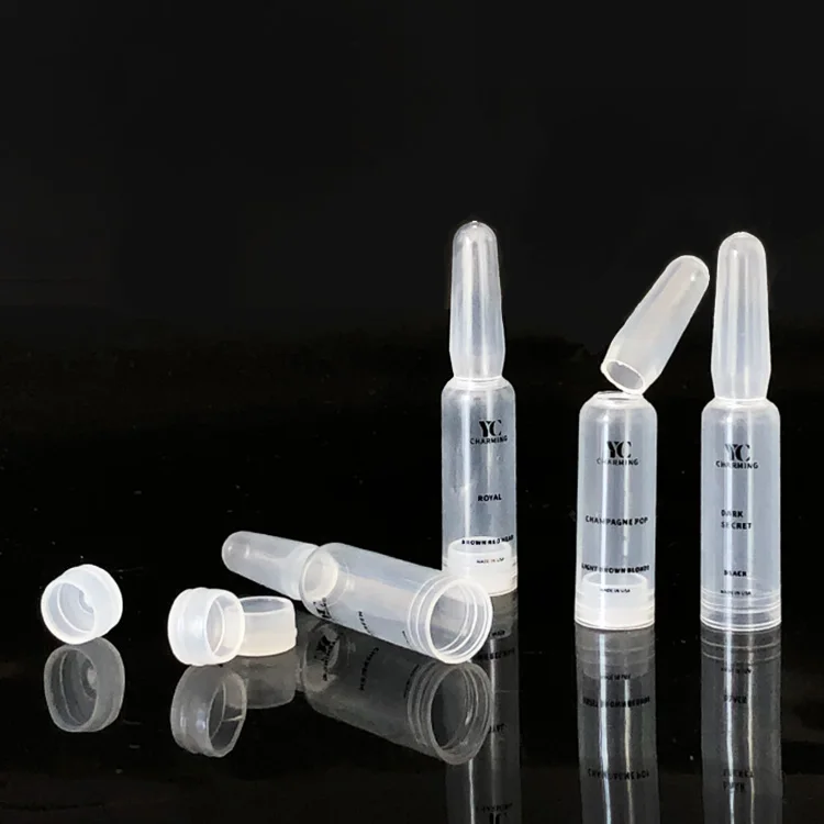 Wholesale 1.5ml colorful pp plastic ampoules bottle cosmetic serum empty plastic ampoules