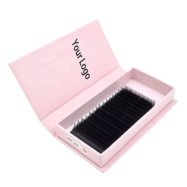 Dark Black Hand Made Volume Eyelash Extension Real Mink 0.18 Thickness LC Curl Supplies Korean PBT Fiber Materials