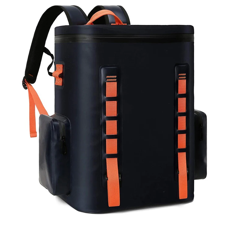 factory customized black leather aesthetic cooler bag backpack outdoor eco friendly portable carry on back pack for food