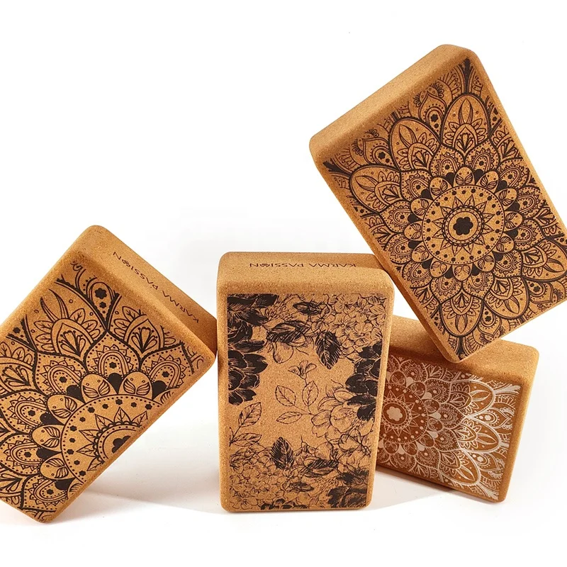 Eco-friendly Customized Logo High Density Natural Material Cork Yoga Yccessories Roller Massage Ball Set Cork Yoga Block