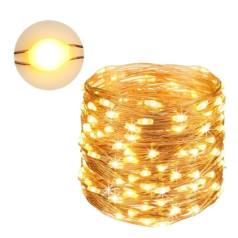 Solar String Lights outdoor 5m 10m 20m waterproof decorative copper wire string lights for party patio garden gate yard