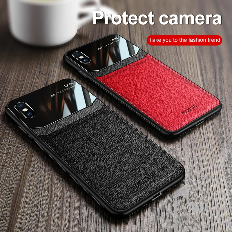 
For iPhone 12 Case, Luxury Business Shockproof Cover for iPhone 11 Pro Max XS XR for iPhone 12 Pro Max Leather Phone Case 