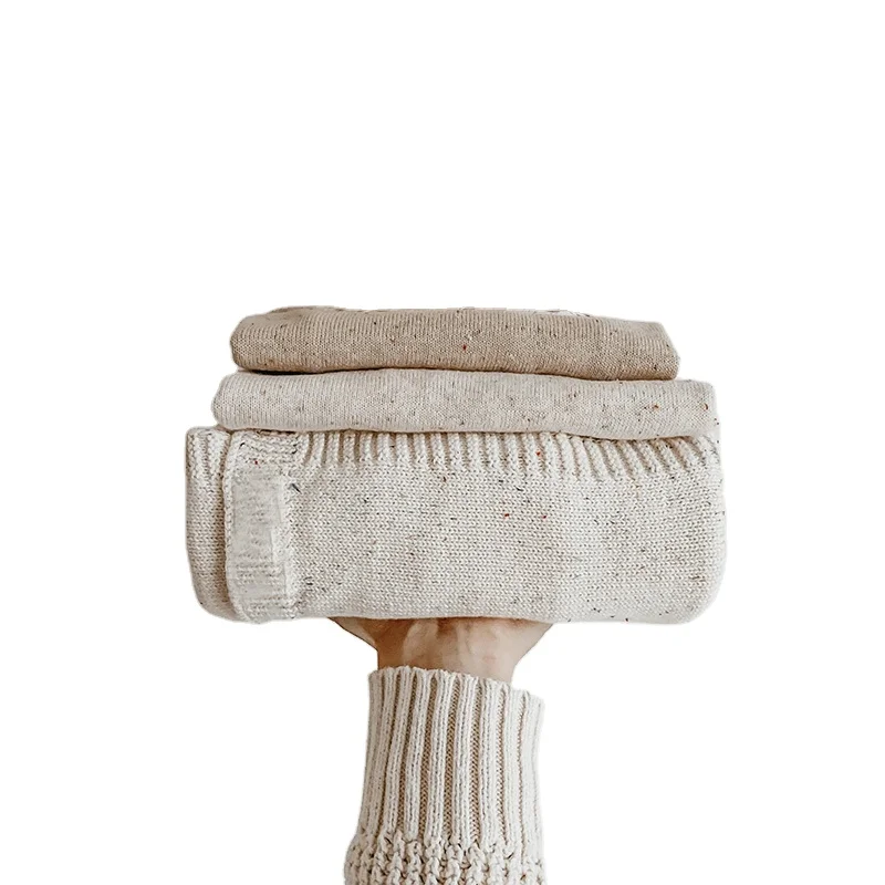 Square Fonda sprinkle cotton knitting blankets baby kids organic Blankets.
