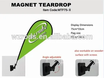 2019 Promotional Mini Banner Wzrods Teardrop Shape Custom Design  Wholesale Hot Sell Magnetic Car Flag