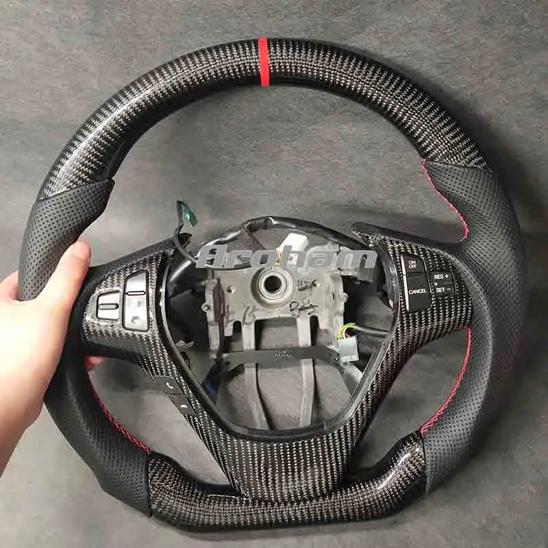 Dropshipping service Customized Leather Carbon Fiber Racing Steering Wheel For Hyundai Genesis Coupe 2013 2014 2015