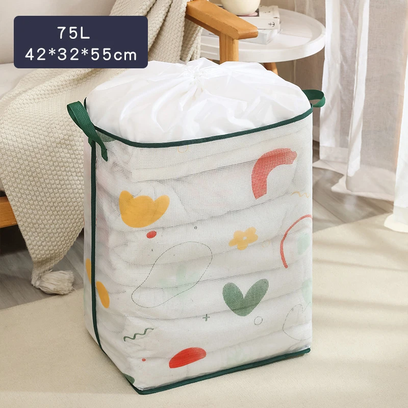Bed Sheets Quilt Foldable Organizer Bag Clothing Collection Bag With Zipper