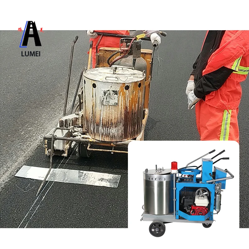 Hot-selling football field road asphalt cement road hand-push oil and gas engine street striping machine