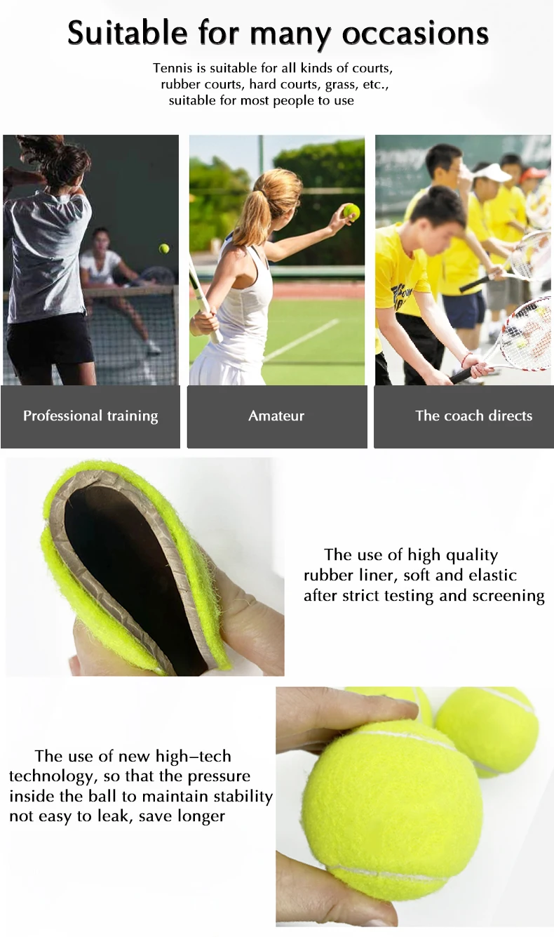 Factory Price High Quality Tube Padel Balls Natural Rubber Tennis Ball Custom Logo Soft Tennis Ball