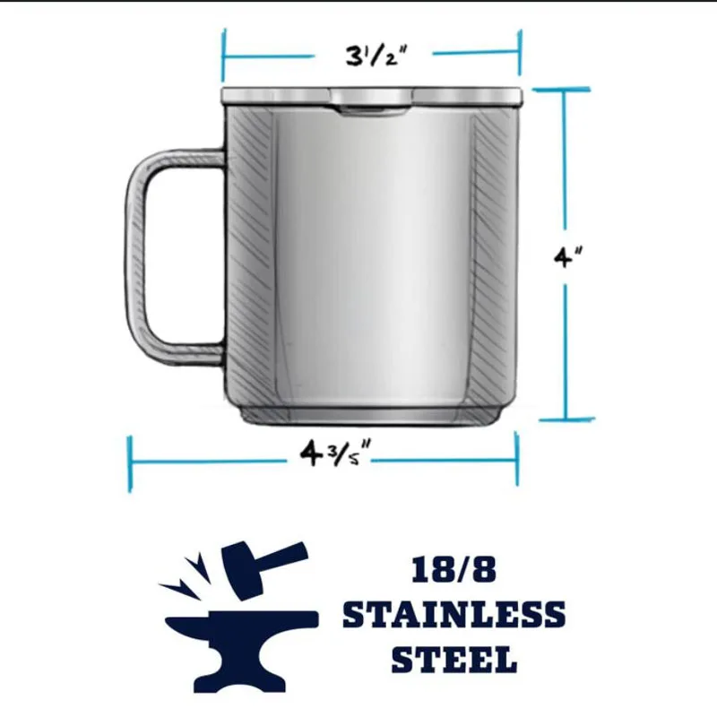 10 oz Stackable Mug Stainless Steel Vacuum Insulated with MagSlider Lid