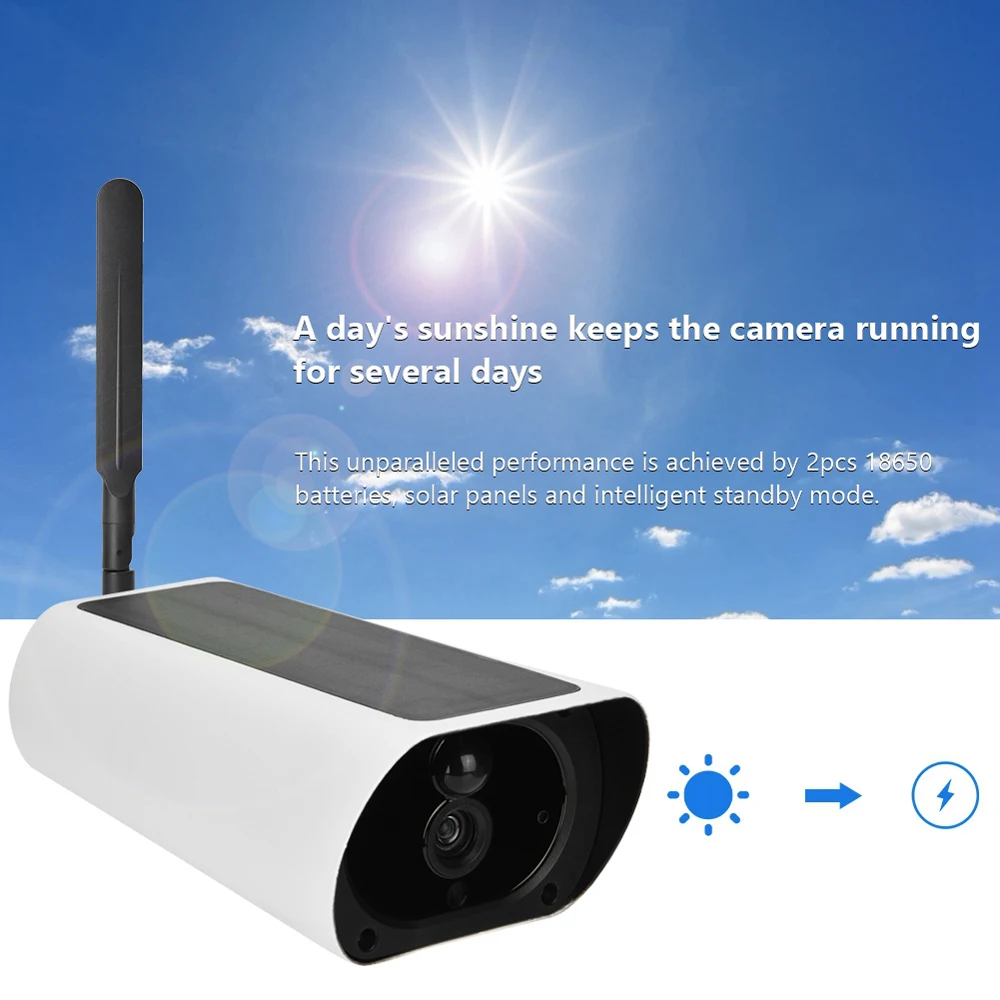 Outdoor Waterproof Wireless Solar Power 4G SIM 1080P IR Night Vision 15M Surveillance Remote Control Security CCTV Camera 