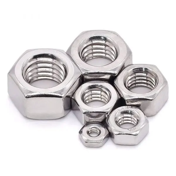 TOBO DIN934 M4 A2-70 304 Stainless Steel Hexagon Nut with White Wash Finish Standard DIN Compliance