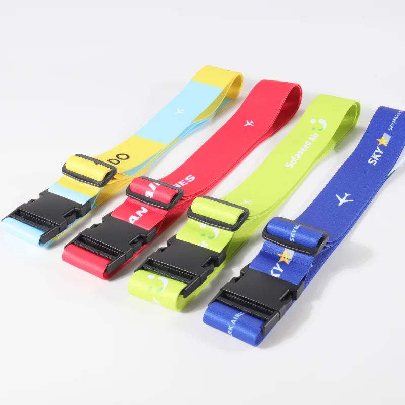 Customized OEM Sublimated Printed Pattern Adjustable Luggage Strap With Quick Release Buckle for Suitcase