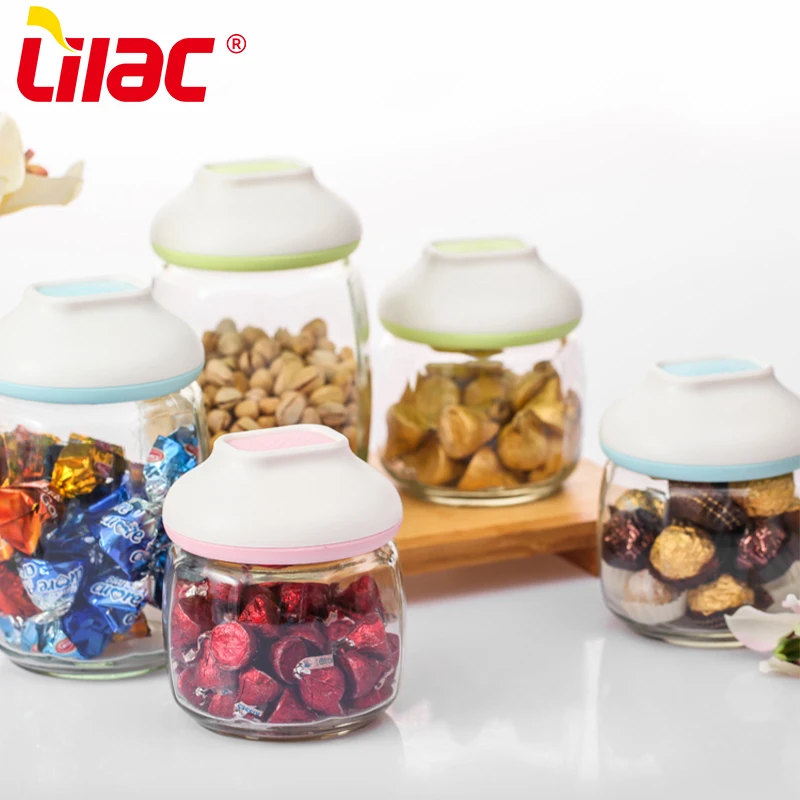 Lilac BSCI SGS LFGB 900ml 1500ml hexagon glass jars alibaba frasco de vidros frascos para la cocina frasco de vidrio china