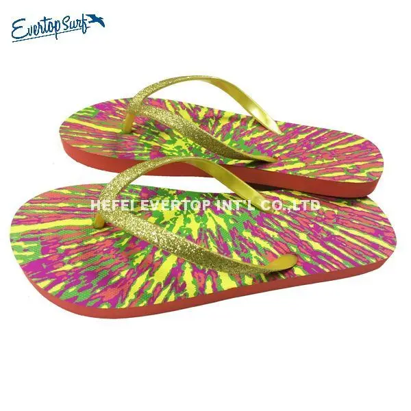 High Quality Summer Beach Custom Logo Flat Rubber Colorful Women Flip Flops