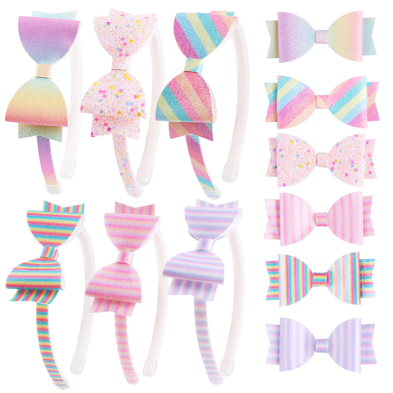 Cartoon Colorful Hairpin Large Bow Headband Cute Princess Onion Powder Hair Accessories KS008