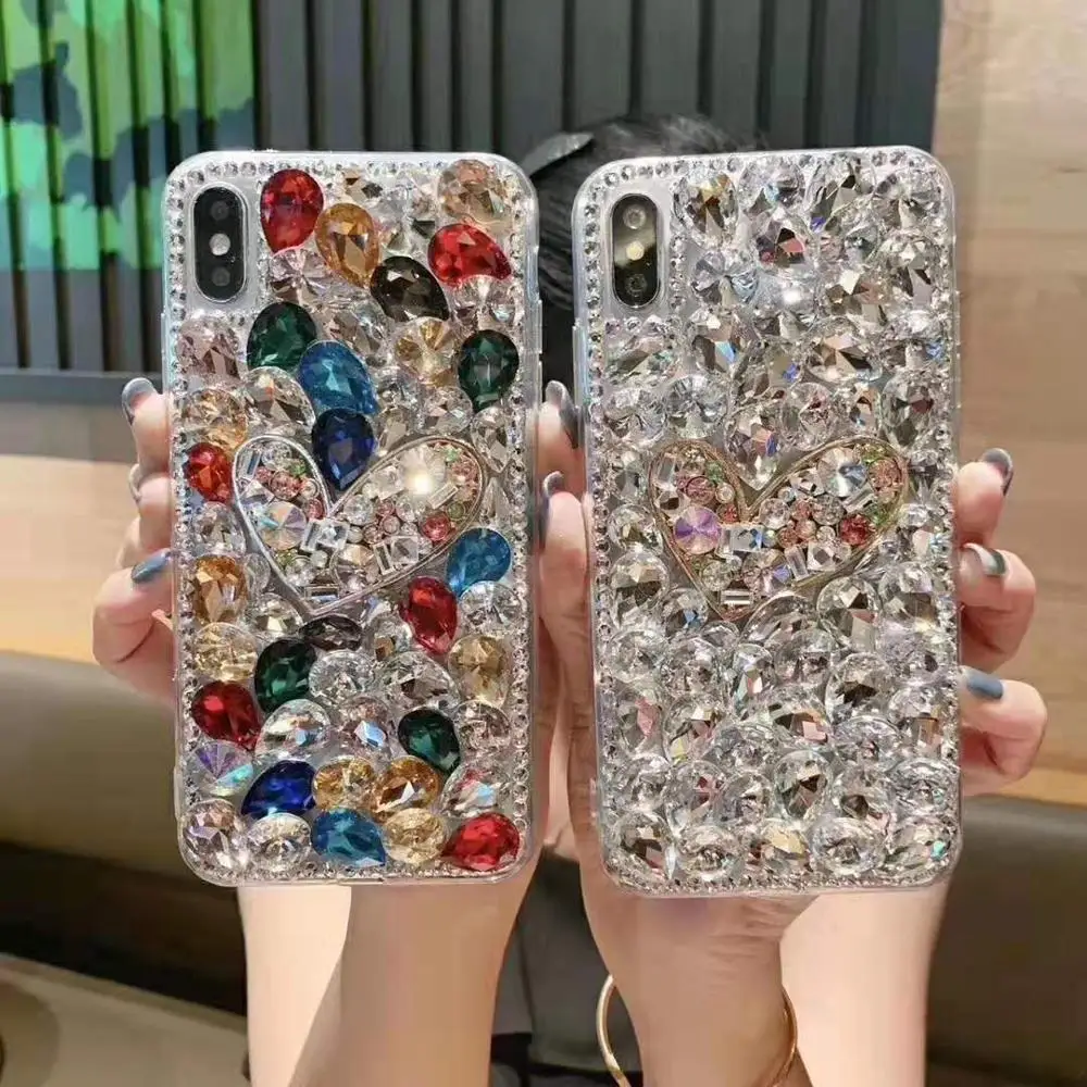 A096 DIY Glitter Diamond Sparkling bling-bling fancy jewellery Flower Girl Phone case for Iphone Samsung  Xiaomi Drop shipping