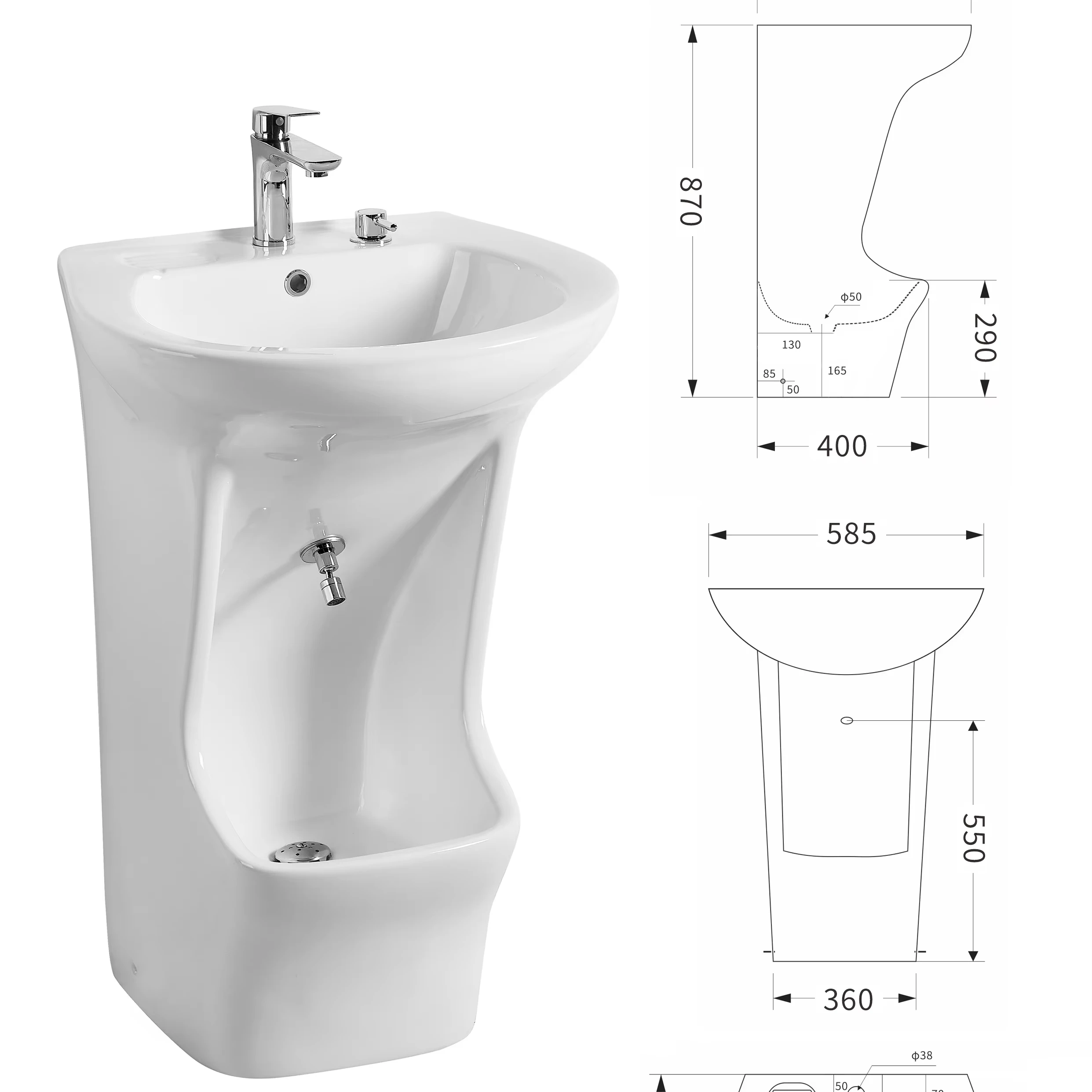 Wholesale Muslim Wudu Foot Wash Basin Ceramic Free Standing Wall Mounted Pedestal Hand Wash Sink Foot Wash Sink