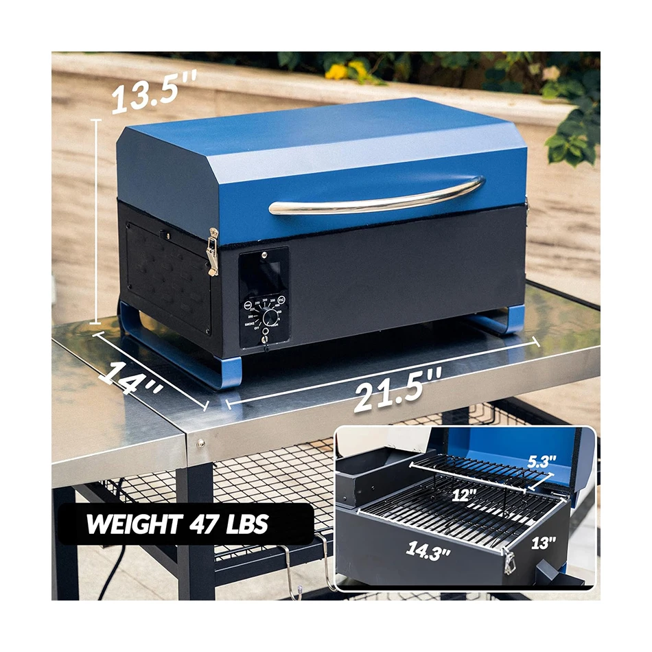 OEM Remote Monitoring Civil commercial industrial bbq grill offset wood pellet bbq smoker for barbecue