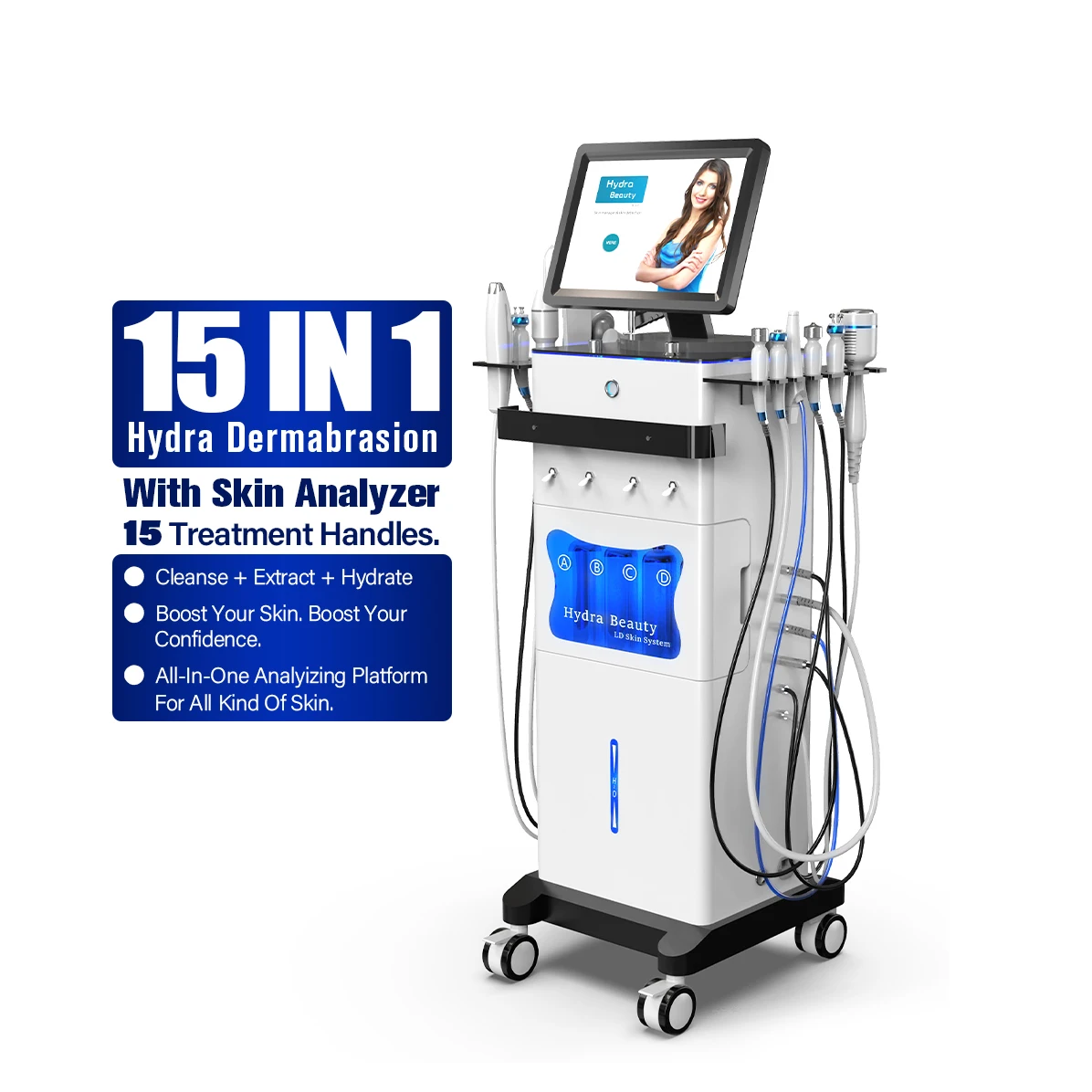 hydra oxygen dermabrasion 15 in 1 beauty machine cleaning aqua peeling ultrasound machine