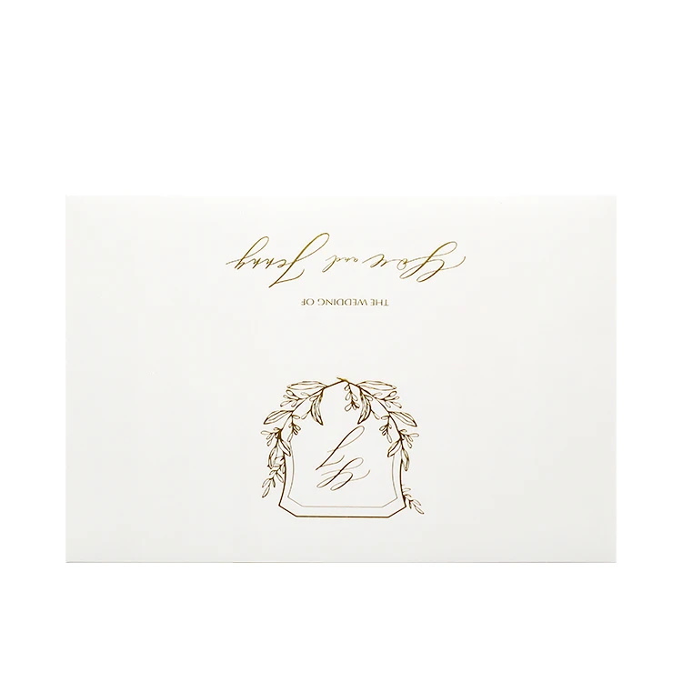 Custom Design Europe Style Marriage Fashion Luxury Gold Foil Wedding Invitation Cards